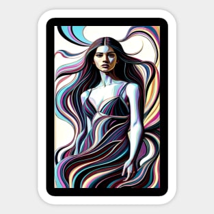 Abstract Fashion Style Female Model Art Sticker